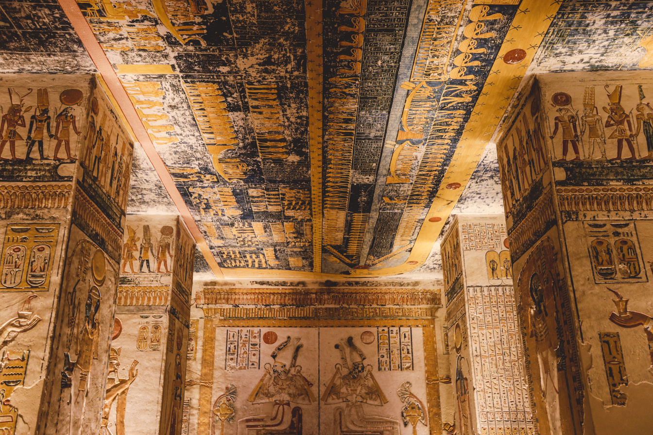 The Valley Of The Kings In Luxor, Drawings On The Ceiling