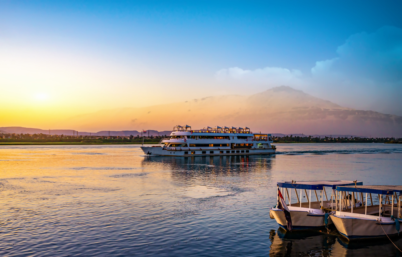 River Nile with Cruise Ship